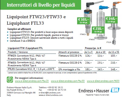 Interruttori di livello per liquidi