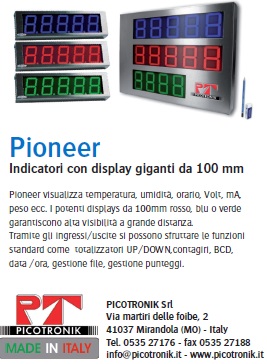 Indicatore Pioneer con display gigante