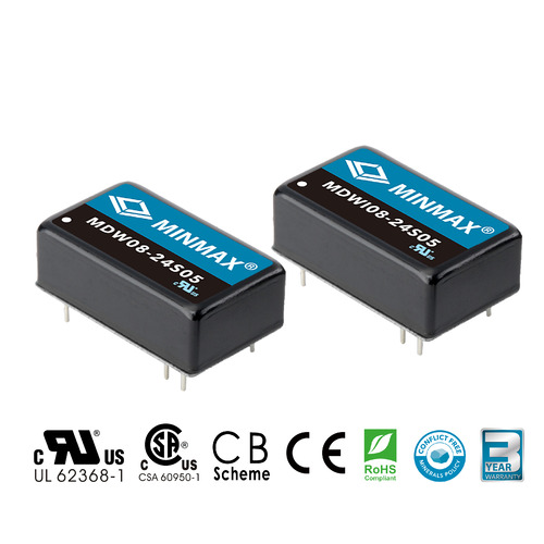 Convertitori DC-DC isolati miniaturizzati da 8W per applicazioni industriali