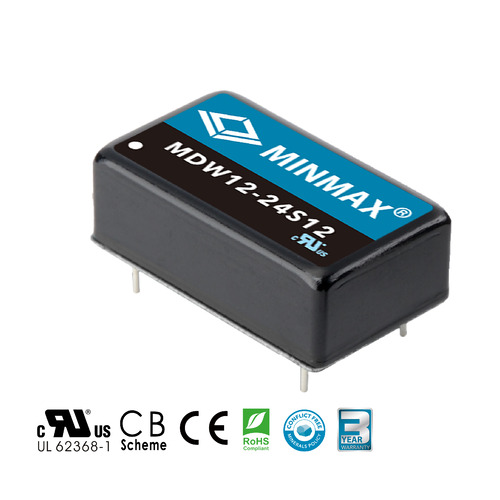 Convertitori CC-CC isolati da 12 W in piccolo contenitore DIP-16 per applicazioni industriali