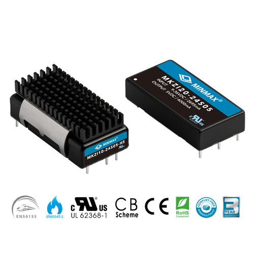 Convertitori CC-CC isolati da 10 e 20 W per certificazione ferroviaria