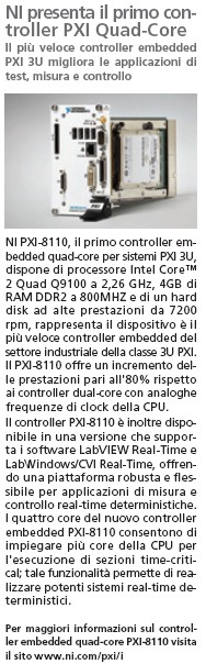 Controller per applicazioni di test e misura